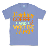 Colony Blue drinking coffee watching birds funny Classic Tee - linhVisuals