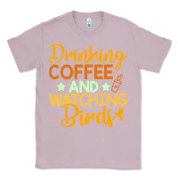 Lilac drinking coffee watching birds funny Classic Tee - linhVisuals