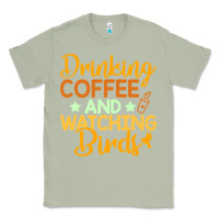 Matcha drinking coffee watching birds funny Classic Tee - linhVisuals