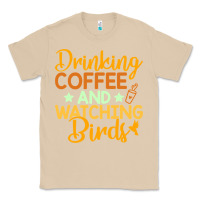 Mushroom drinking coffee watching birds funny Classic Tee - linhVisuals
