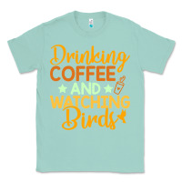 Seafoam drinking coffee watching birds funny Classic Tee - linhVisuals