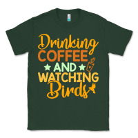 Sports Green drinking coffee watching birds funny Classic Tee - linhVisuals
