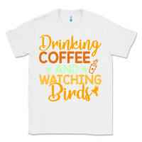 White drinking coffee watching birds funny Classic Tee - linhVisuals