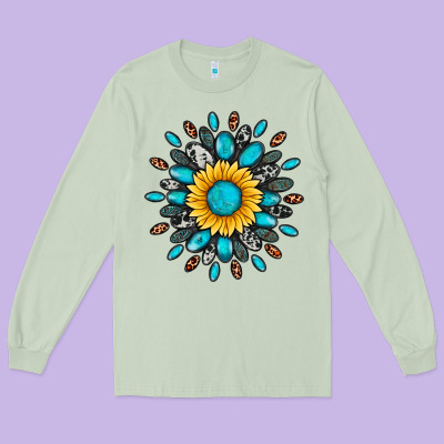 Gemstone Sunflower Long Sleeve Tee Designed By Artiststas