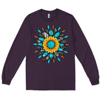 Plum gemstone sunflower Long Sleeve Tee - Artiststas