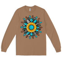 Toasted Coconut gemstone sunflower Long Sleeve Tee - Artiststas