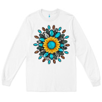 White gemstone sunflower Long Sleeve Tee - Artiststas