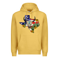 Antique Gold bull skull texas map american playng Premium Hoodie - BarkalooDesign