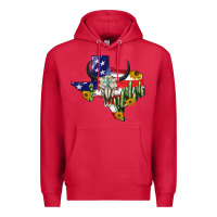 Cardinal bull skull texas map american playng Premium Hoodie - BarkalooDesign