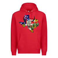 Red bull skull texas map american playng Premium Hoodie - BarkalooDesign