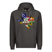 Smoke bull skull texas map american playng Premium Hoodie - BarkalooDesign