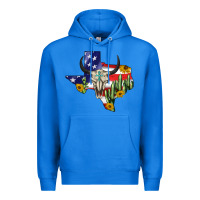 True Royal bull skull texas map american playng Premium Hoodie - BarkalooDesign