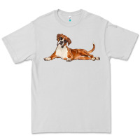 Dove Grey Boxer Dog Illustrations Premium Tee - LillyAllenDesigns