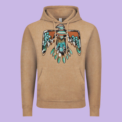 Thunderbird With Gemstone Vintage Hoodie Designed By Barkaloodesign
