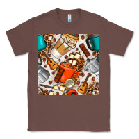 Chestnut camping coffee cups marshmallow and moka pot with leopard seamless pat Classic Tee - BundleAndBundleShop