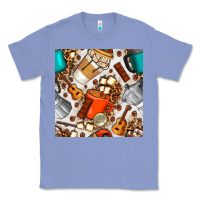 Colony Blue camping coffee cups marshmallow and moka pot with leopard seamless pat Classic Tee - BundleAndBundleShop