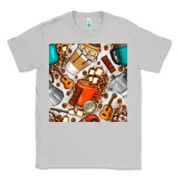 Moon Dust camping coffee cups marshmallow and moka pot with leopard seamless pat Classic Tee - BundleAndBundleShop
