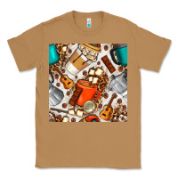Toasted Coconut camping coffee cups marshmallow and moka pot with leopard seamless pat Classic Tee - BundleAndBundleShop