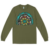 Army Green gemstone sunflower  rainbow Long Sleeve Tee - Artiststas