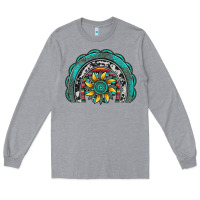 Heather Grey gemstone sunflower  rainbow Long Sleeve Tee - Artiststas