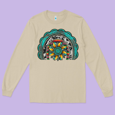 Gemstone Sunflower  Rainbow Long Sleeve Tee Designed By Artiststas
