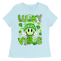 Baby Blue lucky vibes Ladies Tee - Artiststas