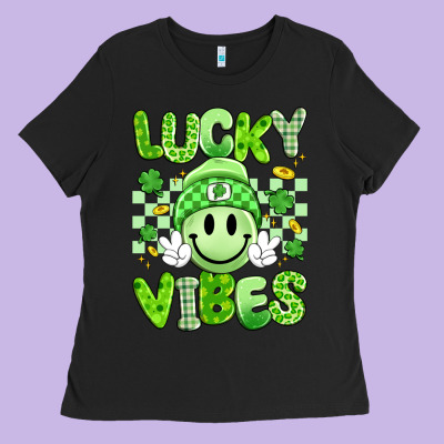Lucky Vibes Ladies Tee Designed By Artiststas