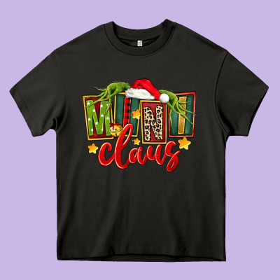 Christmas Mini Claus Heavy Core Tee Designed By Fadigitalartstudio