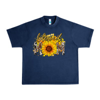 Navy blessed mom sunflower Urban Heavy Tee - RacoonDesign