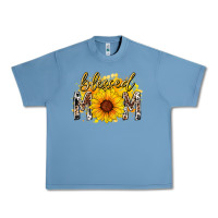 Pebble Blue blessed mom sunflower Urban Heavy Tee - RacoonDesign