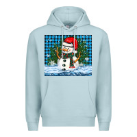 Blue Mist snowy christmas snowman Premium Hoodie - BarkalooDesign