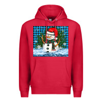 Cardinal snowy christmas snowman Premium Hoodie - BarkalooDesign