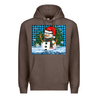 Coffee snowy christmas snowman Premium Hoodie - BarkalooDesign