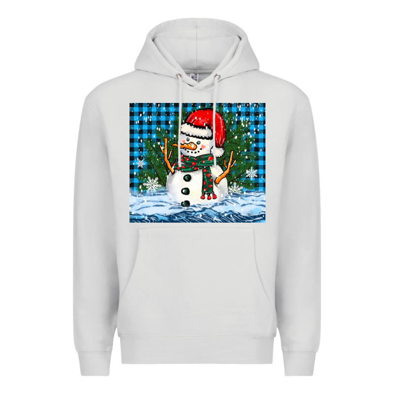 Snowy Christmas Snowman Premium Hoodie by BarkalooDesign | Teevron