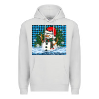 Dove Grey snowy christmas snowman Premium Hoodie - BarkalooDesign