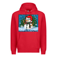 Red snowy christmas snowman Premium Hoodie - BarkalooDesign