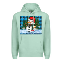 Seafoam snowy christmas snowman Premium Hoodie - BarkalooDesign
