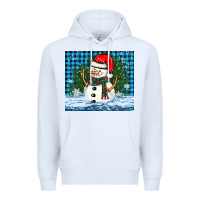 White snowy christmas snowman Premium Hoodie - BarkalooDesign