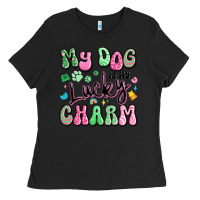 Black my dog is my lucky charm Ladies Tee - Artiststas