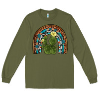 Army Green cactus gemstone rainbow Long Sleeve Tee - Artiststas