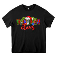 Black Christmas Grandma Claus Heavy Core Tee - FaDigitalArtStudio