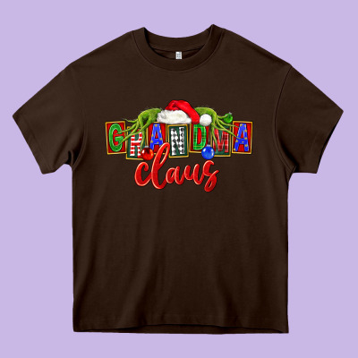 Christmas Grandma Claus Heavy Core Tee Designed By Fadigitalartstudio