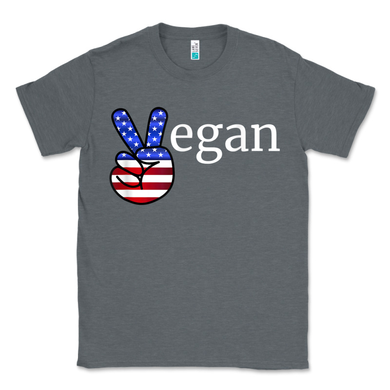 Peace American Flag Vegan Classic Tee by linhVisuals | Teevron