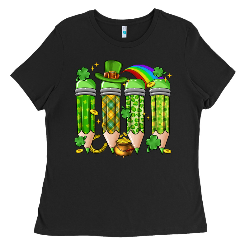 St. Patrick's Day Teacher Pencils Ladies Tee by Artiststas | Teevron
