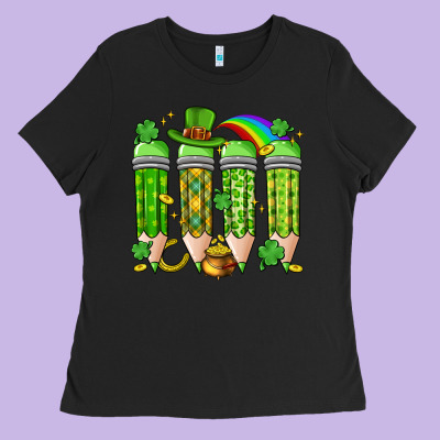 St. Patrick's Day Teacher Pencils Ladies Tee Designed By Artiststas