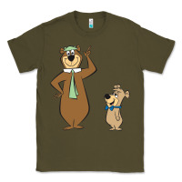 Army Green Yogi Bear Classic Tee - linhVisuals