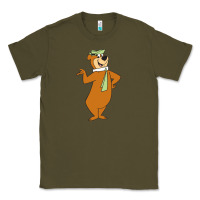 Army Green Yogi Bear Classic Tee - linhVisuals