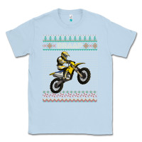 Dusty Blue christmas motorcycle motocross braap dirt bike xmas Classic Tee - linhVisuals