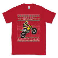 Red christmas motorcycle motocross braap dirt bike xmas Classic Tee - linhVisuals
