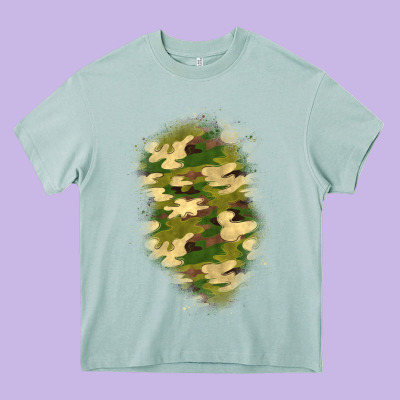 Camouflage Patch 1 Heavy Core Tee Designed By Bundleandbundleshop
